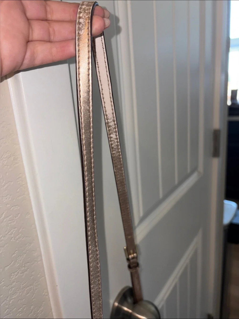 Michael Kors Metallic Rose Gold MK Logo Crossbody